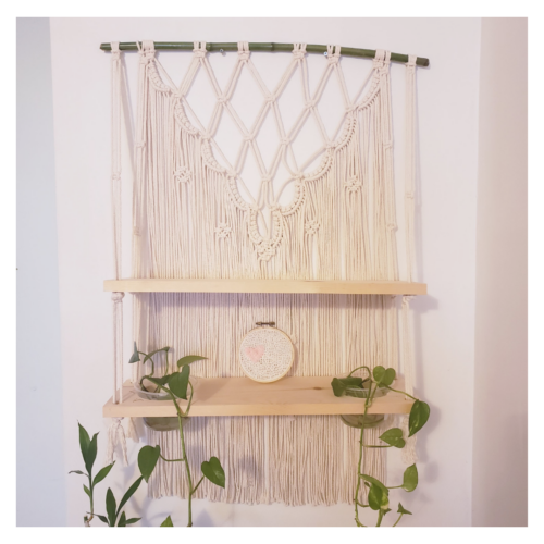 étagère boho en macramé Papangue atelier créatif