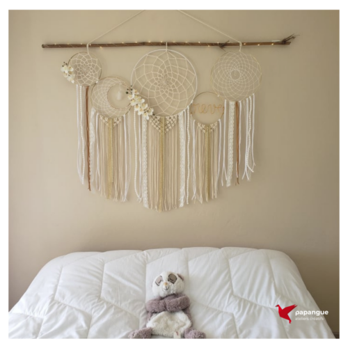 Papangue atelier créatif tête de lit attrape-rêves géant dreamcatcher Réunion fait-main