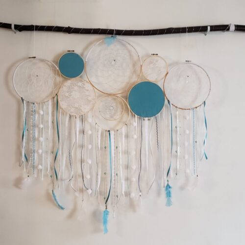 Papangue atelier créatif tête de lit attrape-rêves géant dreamcatcher Réunion fait-main