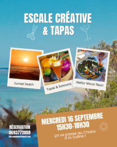 Papangue atelier creatif Le Choka atelier et tapas miroir fleuri