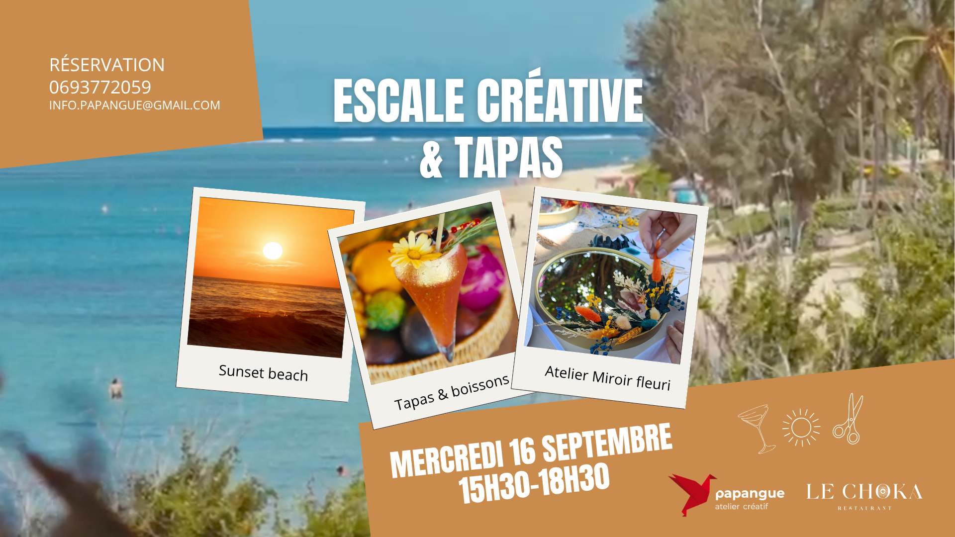 Escale créative & Tapas – Miroir fleuri au Choka