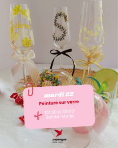 Papangue atelier créatif La Réunion peinture sur verre